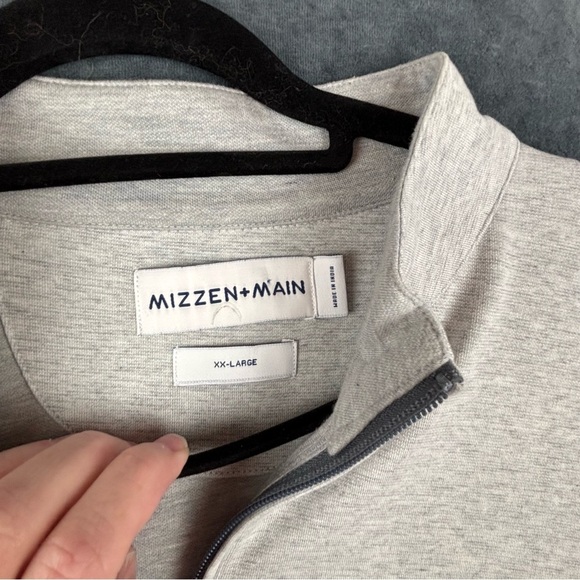 Mizzen+Main Men’s Light Gray Quarter Zip-Up Sweater Sz XXL - Picture 2 of 7